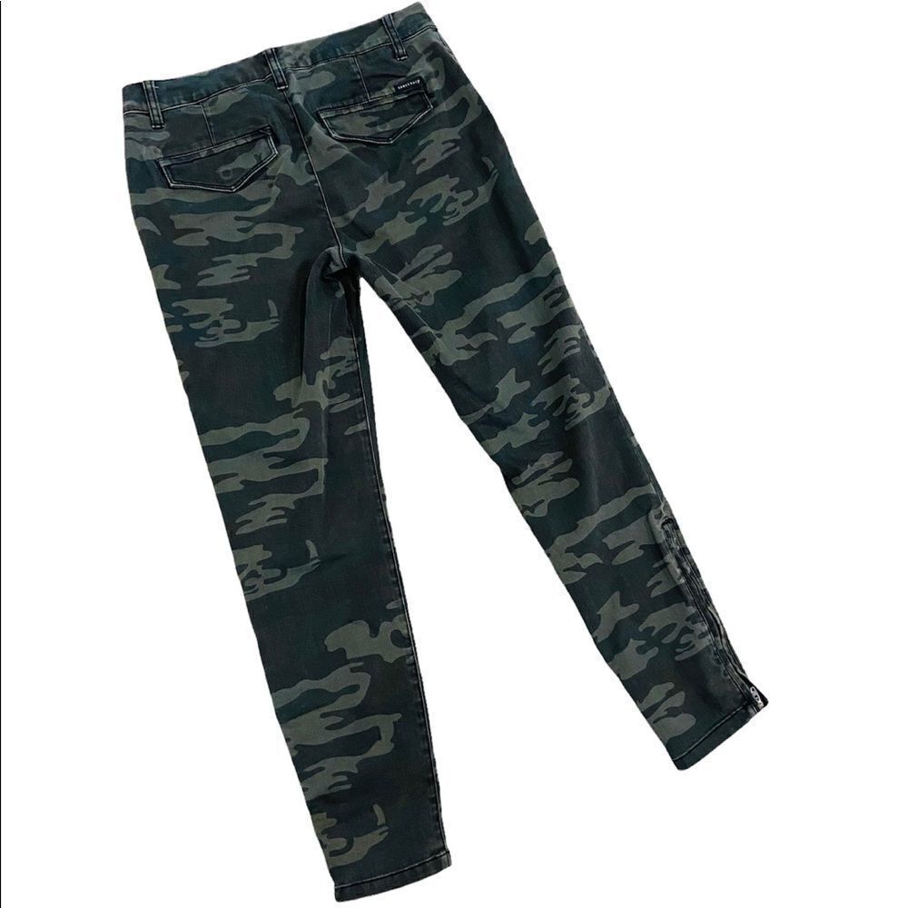 Sanctuary standard surpluses camo skinny stretch cotton jeans zip cuffs sz 27